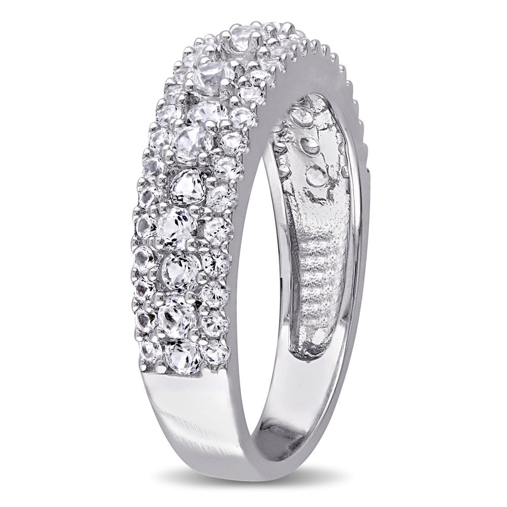 Women'S 1-1/3 Carat T.G.W. Created White Sapphire Cluster Anniversary Ring in Sterling Silver