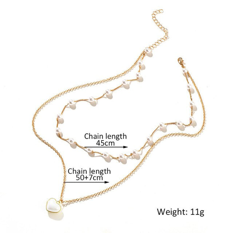 Trendy Women'S Neck Chain Kpop Irregular Imitation Pearls Necklace Gold Color Lock Butterfly Coin Pendant Choker Jewelry Collar