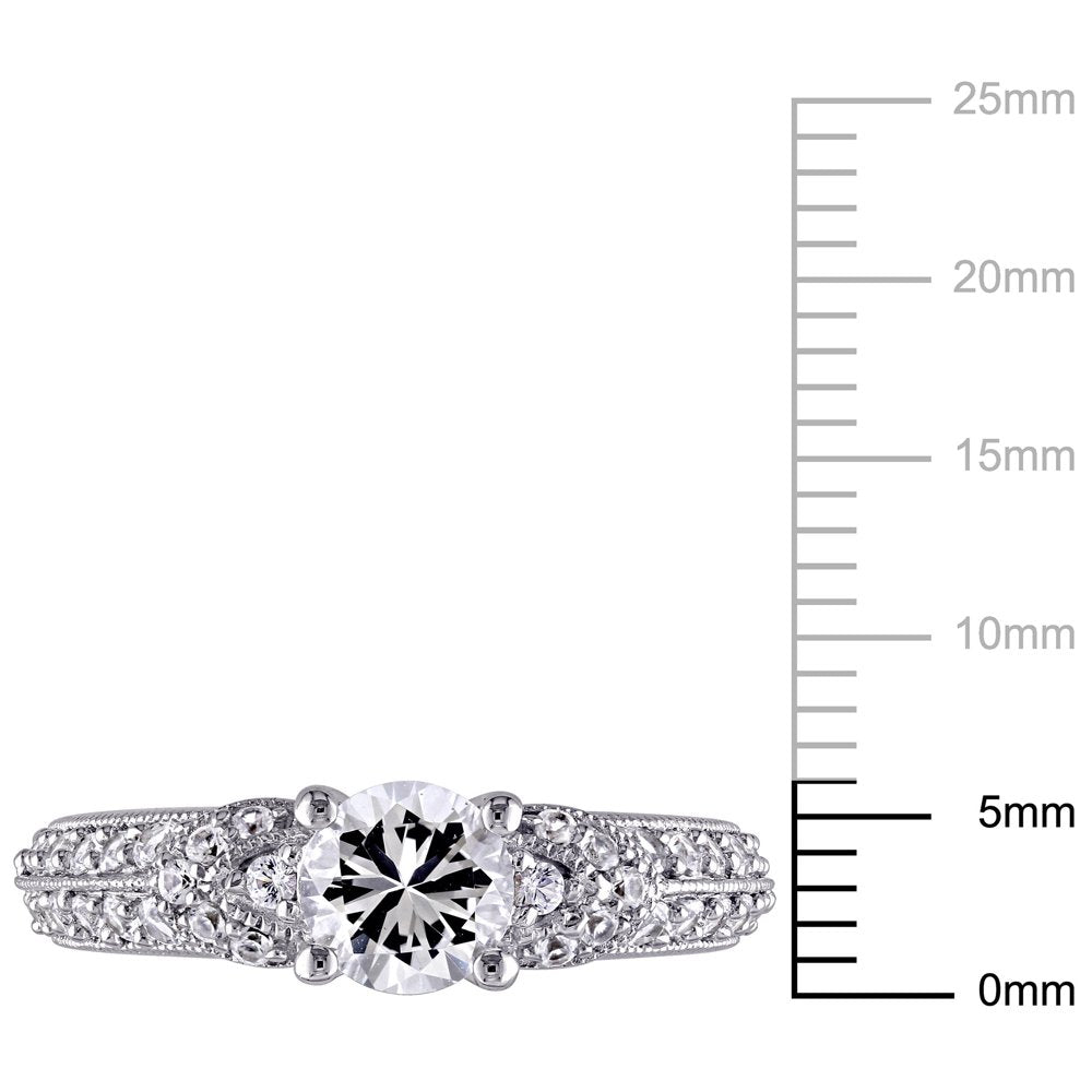 Women'S 1-5/8 Carat T.G.W. Created White Sapphire Vintage Engagement Ring in Sterling Silver